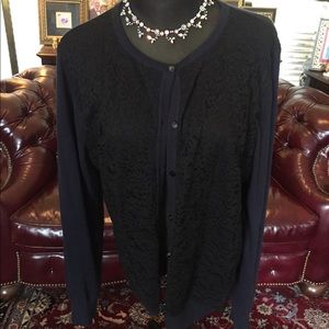 Ann Taylor Size XLT Navy Cardigan Preloved